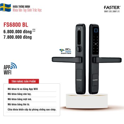 Khóa vân tay cửa nhôm FS6800APP BL