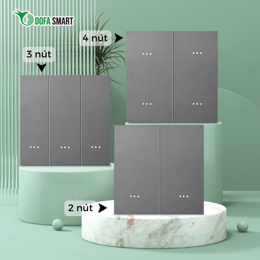 Công tắc cơ thông minh Zigbee 4 nút DOFA SMART màu xám