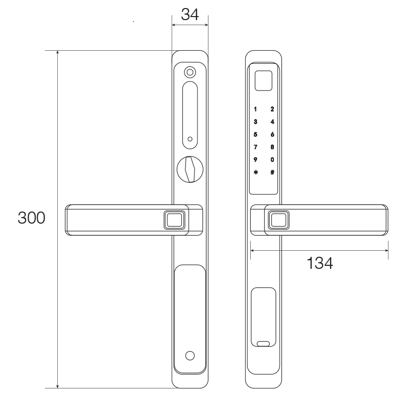 Khóa vân tay cửa nhôm FS6900 Grey