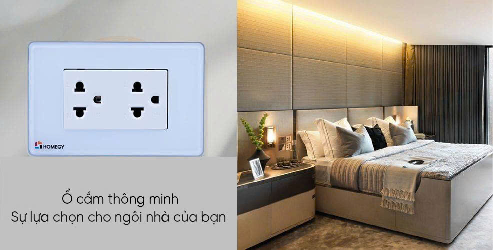 Ổ cắm điện đôi Homegy