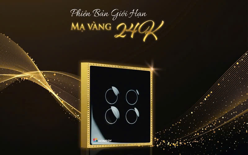 Công tắc cảm ứng thông minh BLE Homegy mạ vàng (1, 2, 3, 4 nút)