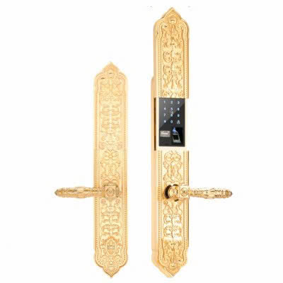 Khóa Demax EL8882 24K BRASS, vân tay, App Wifi, Đại sảnh biệt thự - Đồng nguyên chất đúc, Mạ vàng 24K