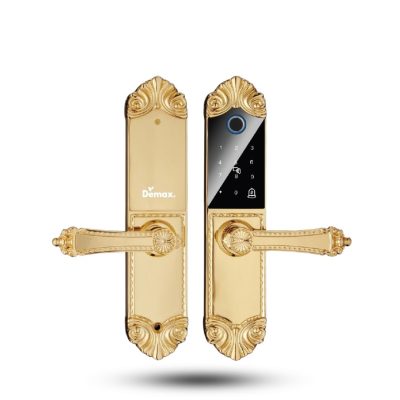 Khóa Demax SL280 24K BRASS, App wifi, cửa phòng Biệt Thự - Đồng nguyên chất đúc, mạ vàng 24K