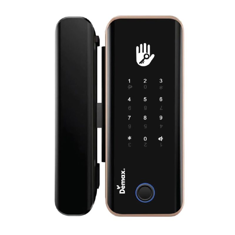 Khóa cửa kính Demax EL800G AC, App Wifi TTLOCK - Có điều khiển từ xa
