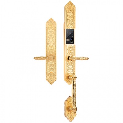 Khóa Demax EL888 24K BRASS, Vân tay, App Wifi, Đại sảnh biệt thự - Đồng nguyên chất đúc nguyên khối, mạ vàng 24K